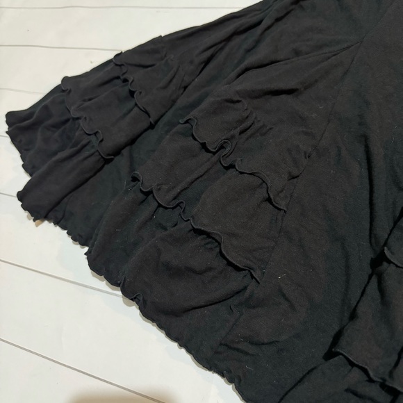 Loft NWT Long Modest Black Hersey Knit Lettuce Hem Midi Skirt Women’s XS‎ Prtite - Picture 4 of 6